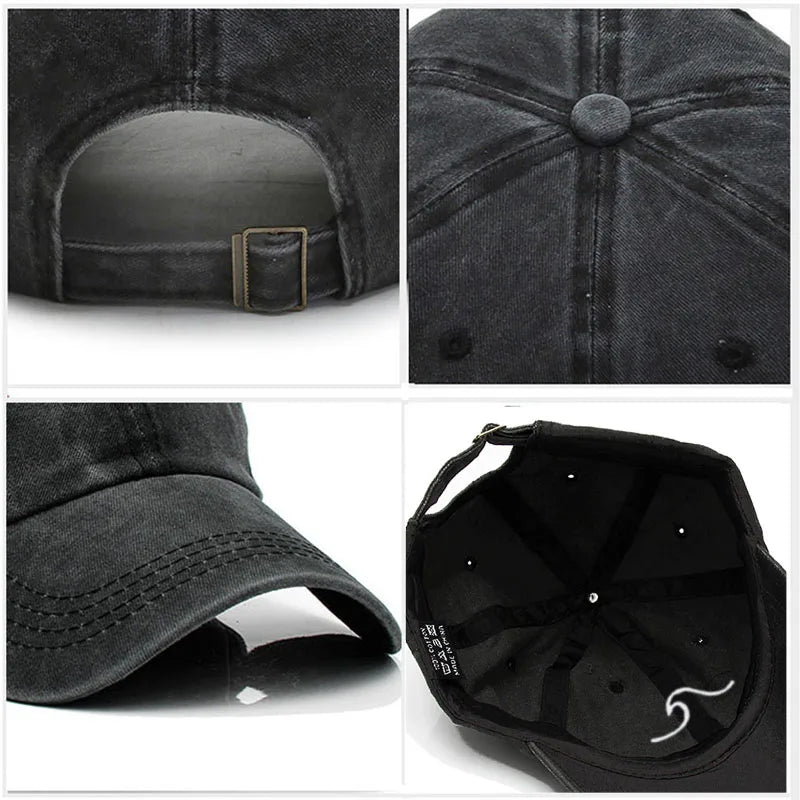 Men's Baseball Cap Women's Washed Cotton Waves Embroidery Embroidery Sport Golf Caps For Man