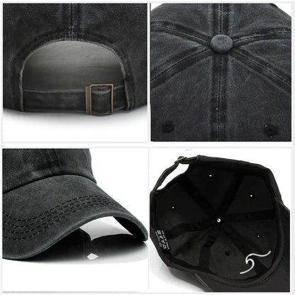 Men's Baseball Cap Women's Washed Cotton Waves Embroidery Embroidery Sport Golf Caps For Man