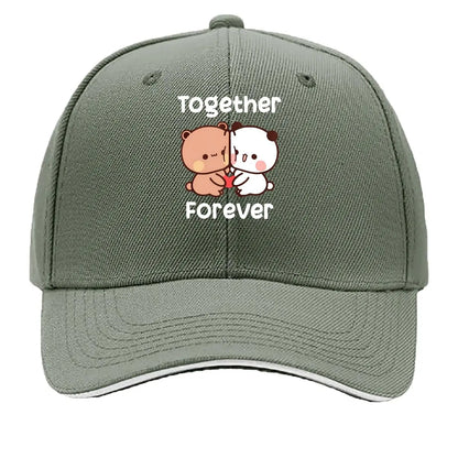 Cute Cartoon Bears Heart Together Forever Sandwich Baseball Cap