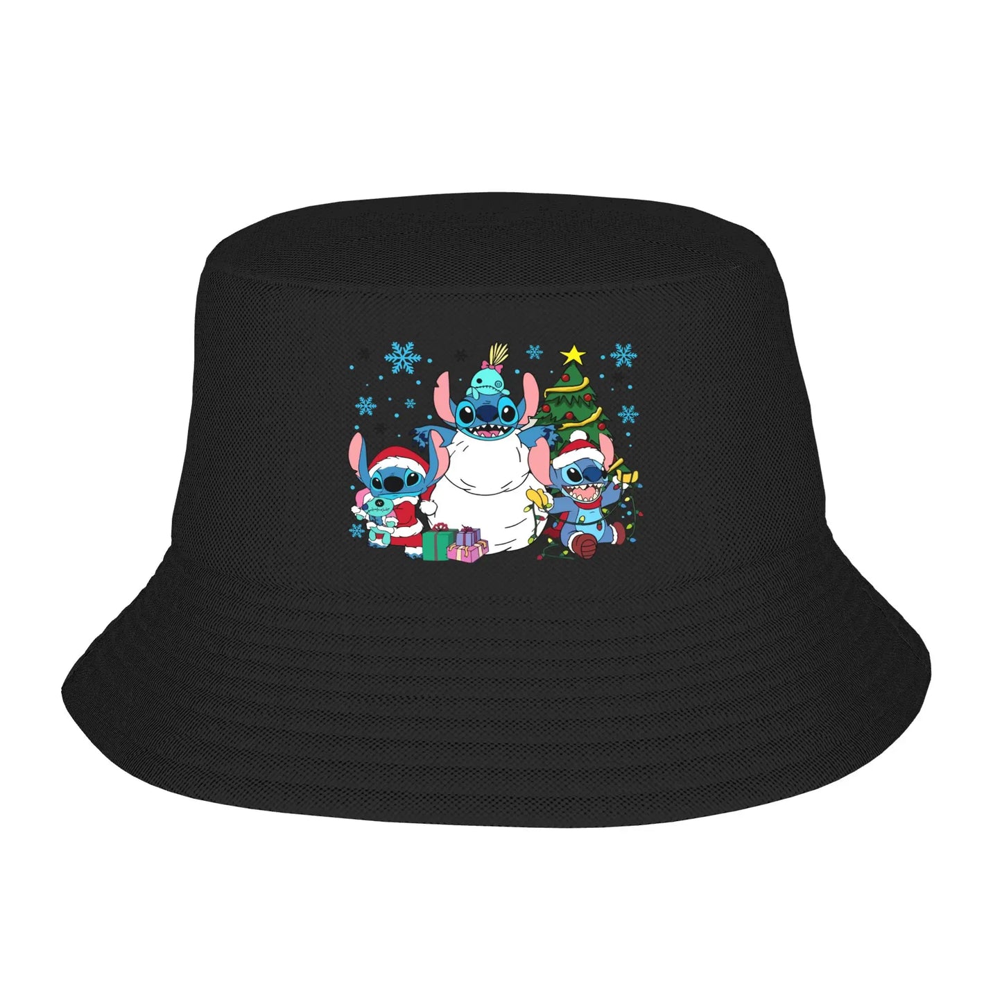 Unisex Bucket Hat Lilo And Stitch Christmas Summer Travel Headwear