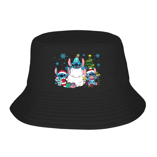 Unisex Bucket Hat Lilo And Stitch Christmas Summer Travel Headwear