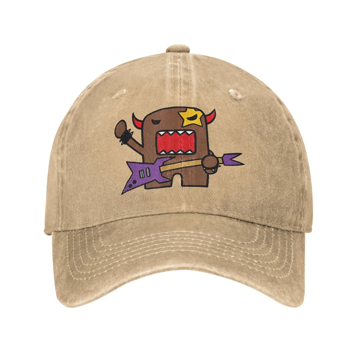 Kawaii Rocker Doll Rock Baseball Caps Vintage Distressed Washed Domo Kun Sun Cap