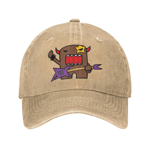 Kawaii Rocker Doll Rock Baseball Caps Vintage Distressed Washed Domo Kun Sun Cap