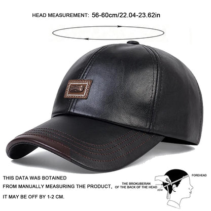 Pu Leather Letter Label Baseball Caps