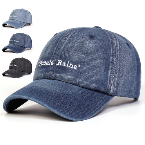 Unisex Pamela Raina Letter Embroidery Wash Baseball Caps