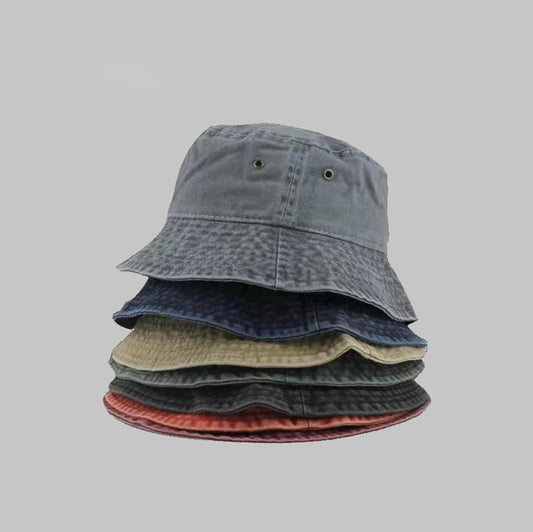 Fashion Women Men Washed Denim Solid Vintag Bucket Hats