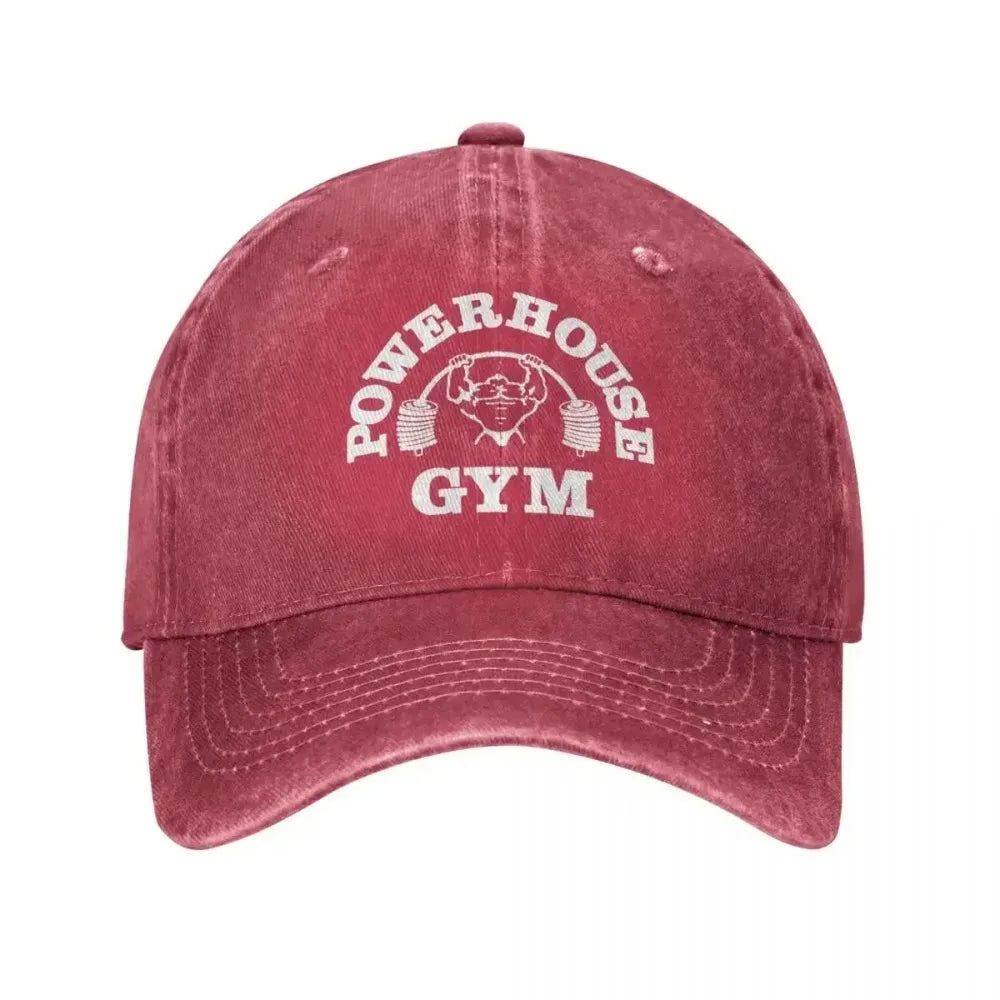 Classic Denim Powerhouse Gym Baseball Caps For Men Women