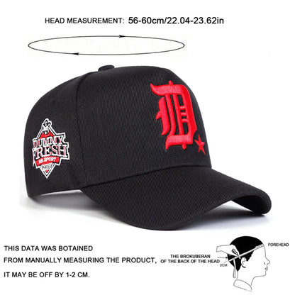 Unisex Gothic D Letter Embroidery Side DUMMY FRESH Baseball Caps Sunscreen Hat