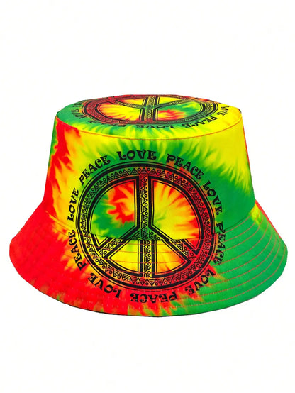 Casual Summer "Peace Love" Print Vacation Bucket Hat