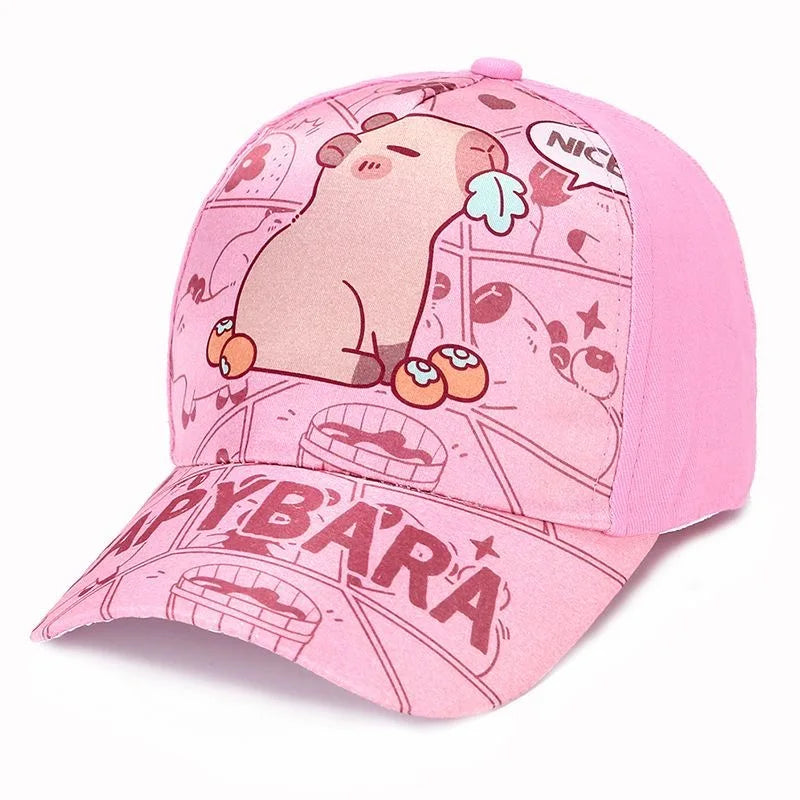 Children's Cartoon Capybara Printed Cute Capybara Hat Lovely Kids Baseball Cap