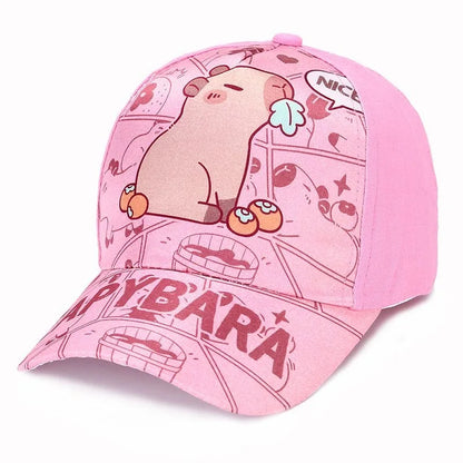 Children's Cartoon Capybara Printed Cute Capybara Hat Lovely Kids Baseball Cap