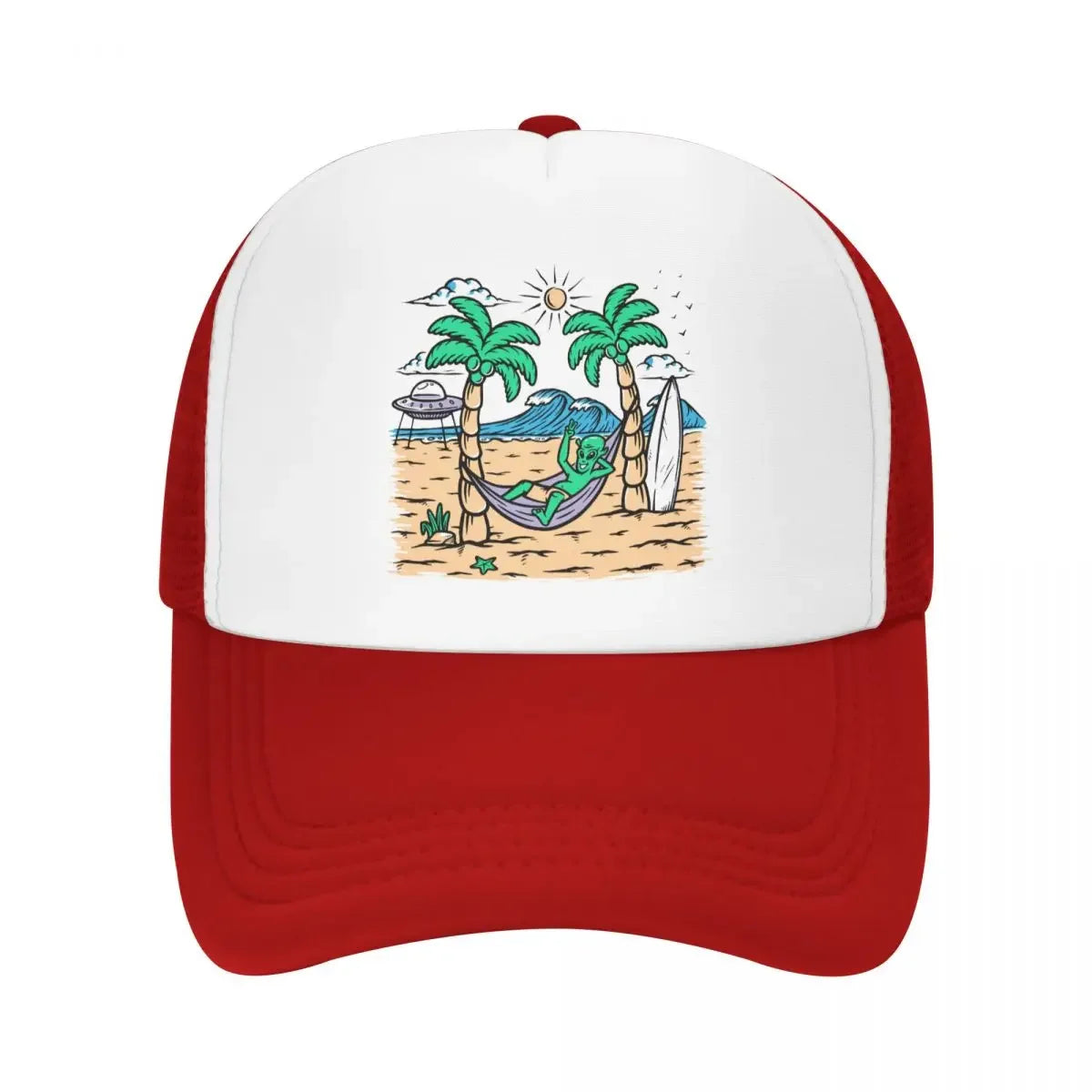 Custom Summer Beach Alien Surfing Baseball Cap