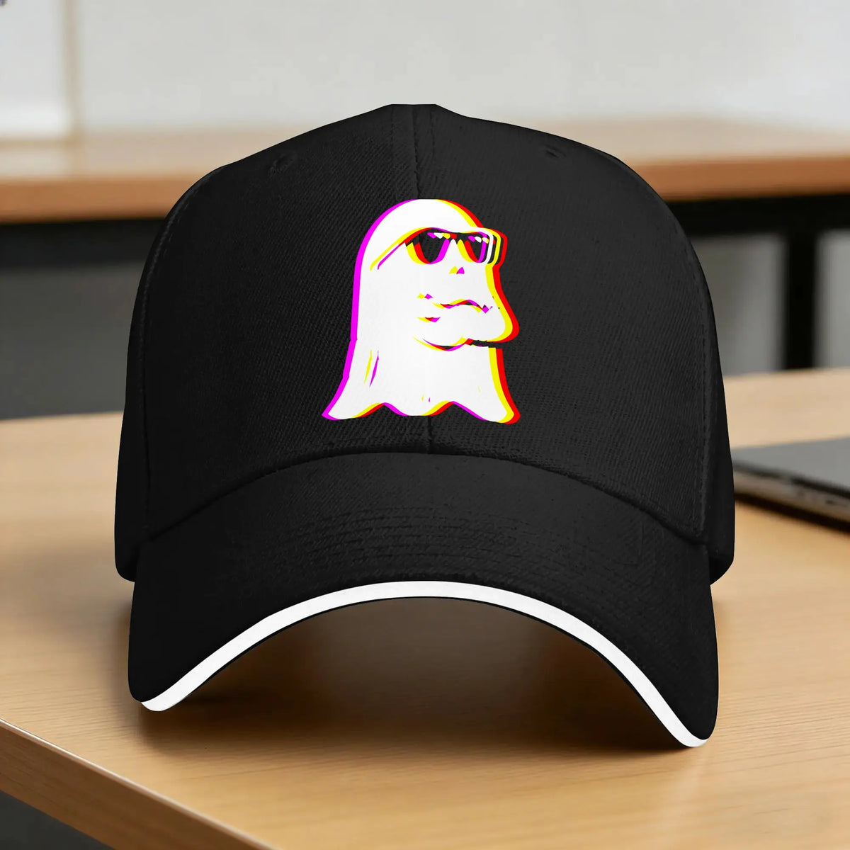 Future Ghost Halloween Trippy Vaporwave EDM Techno Rave Baseball Cap