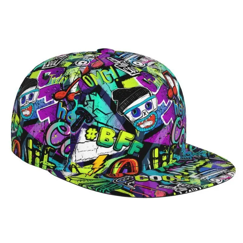Colorful Graffiti Art Print Snapback Cap