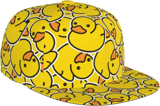 Cute Duck Print Baseball Cap Adjustable Unisex Cute Duck Snapback Cap
