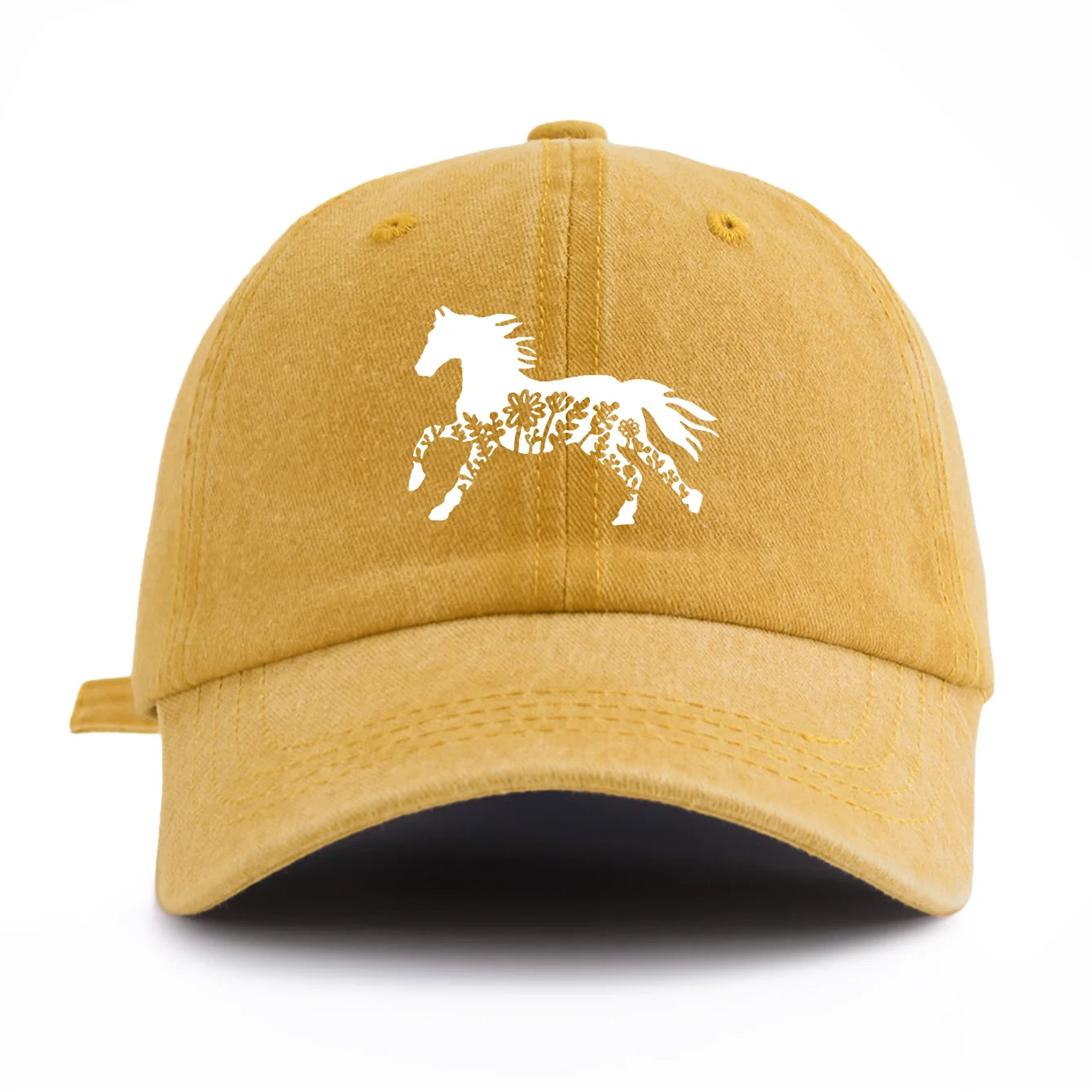 Pinting Horse Print Washed Baseball Cap For Adults