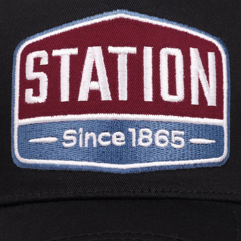 Unisex Baseball Cap Classic STATION Letter Pattern Mesh Cap