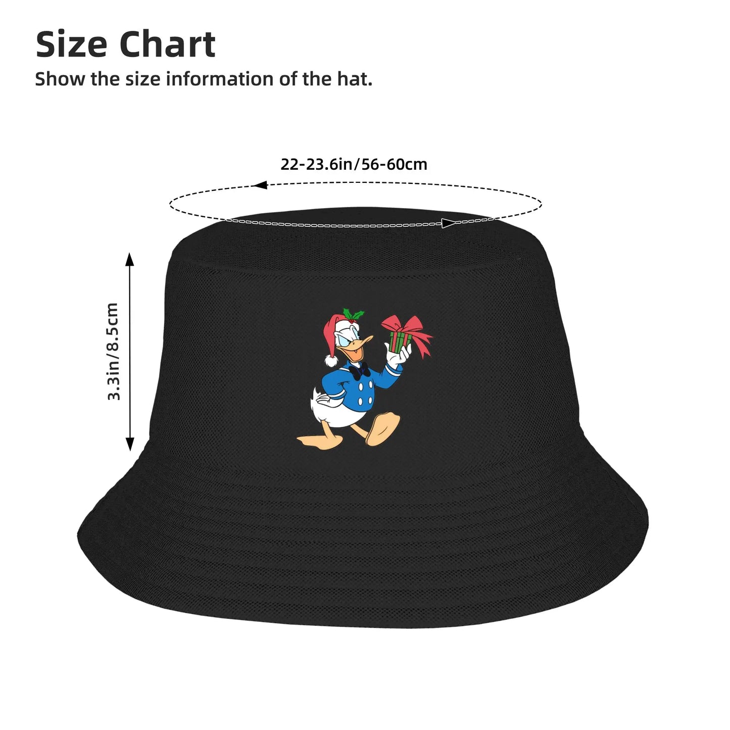 Women Bucket Hats Cartoon Donald Duck Christmas Spring
