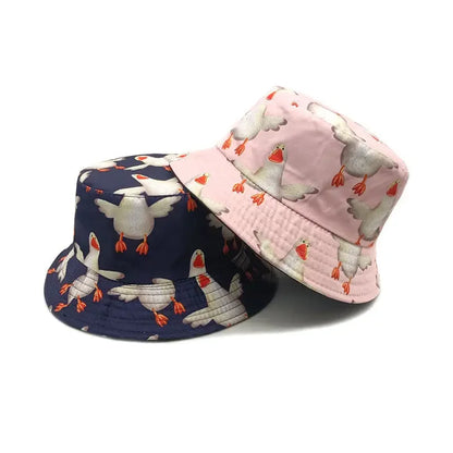 Spring And Autumn Cotton Cartoon Animal Print Bucket Hat