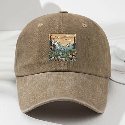 Baseball Cap Landscape Print Retro Men's And Women's Fashionable Outdoor Hat