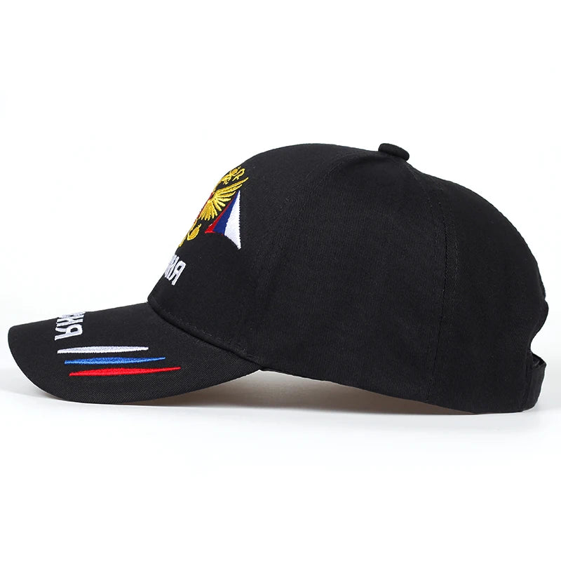 Russian Baseball Cap Cotton Snapback Caps Gold Double-Headed Eagle Embroidery