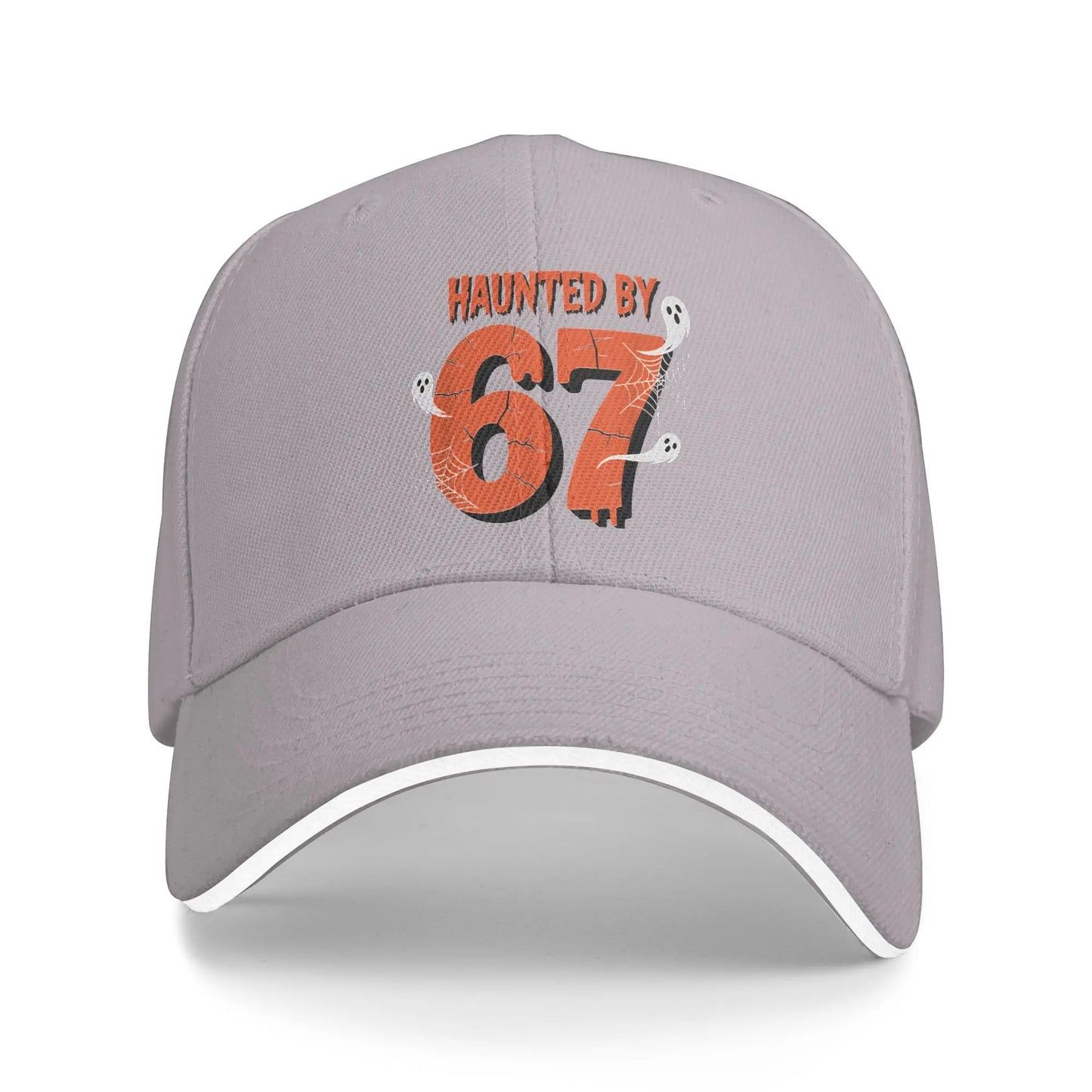 Haunted By 67 Halloween Funny 67 Meme Six Seven Ghost Baseball Cap