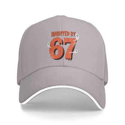 Haunted By 67 Halloween Funny 67 Meme Six Seven Ghost Baseball Cap