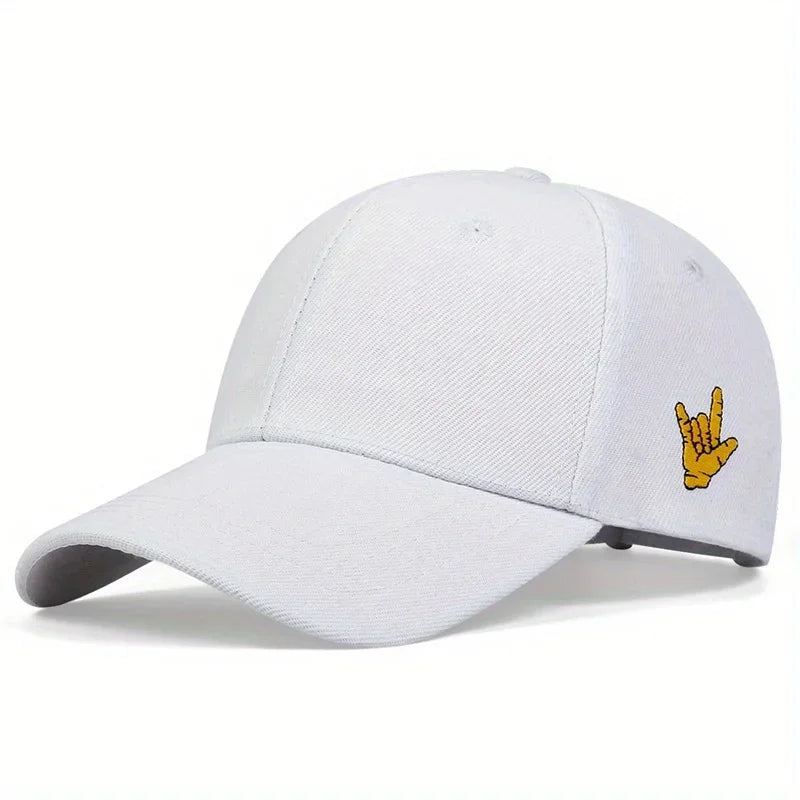 Unisex Side Finger Embroidery Baseball Caps