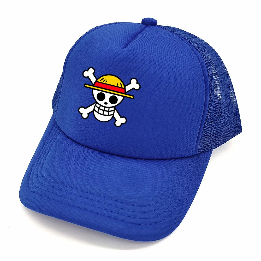 Monkey D Luffy Trucker Cap Men Anime One Piece Straw Hat Baseball Cap