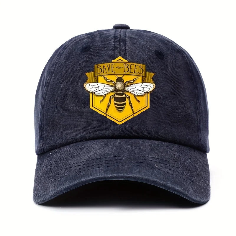 Bee Printed Baseball Cap