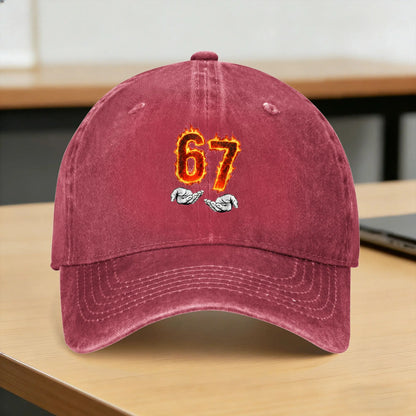 Baseball Cap Fire 6 7 Meme Six Seven 67 Hands Meme