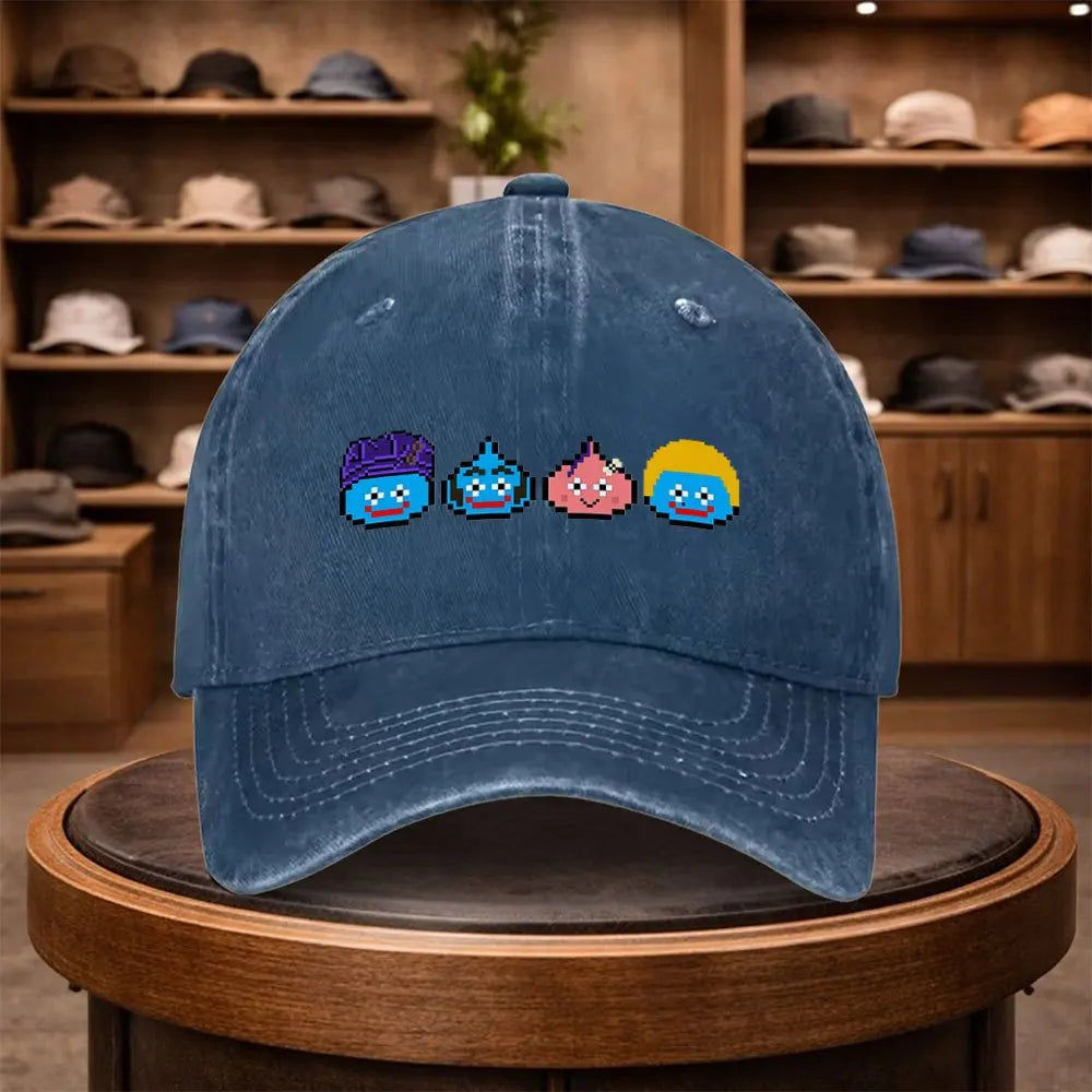A Stylish Baseball Cap With A Slime Print