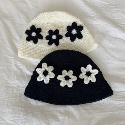 Sweet Three dimensional Flower Hand crocheted Bucket