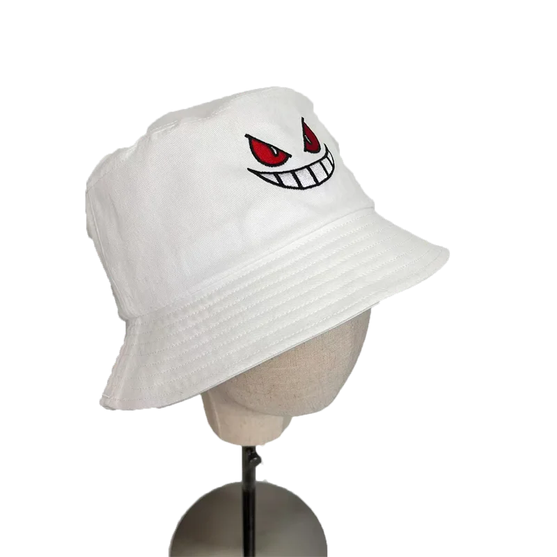 Unisex Light Board Solid Color Big Eyes Embroideried Hats Bucket Hat