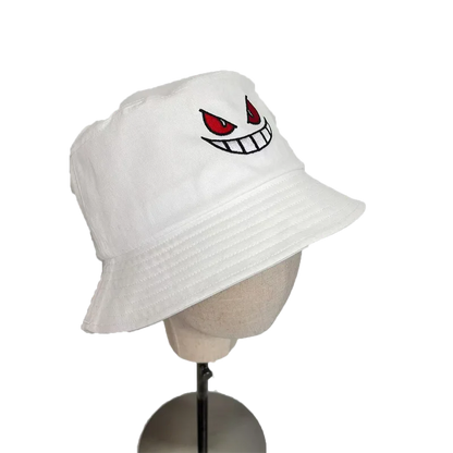 Unisex Light Board Solid Color Big Eyes Embroideried Hats Bucket Hat