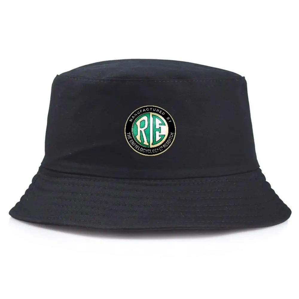 Black Bucket Hat With Embroidered Logo Summer Fisherman Hat Fishing Cap