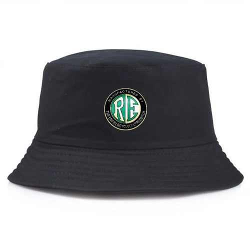 Black Bucket Hat With Embroidered Logo Summer Fisherman Hat Fishing Cap