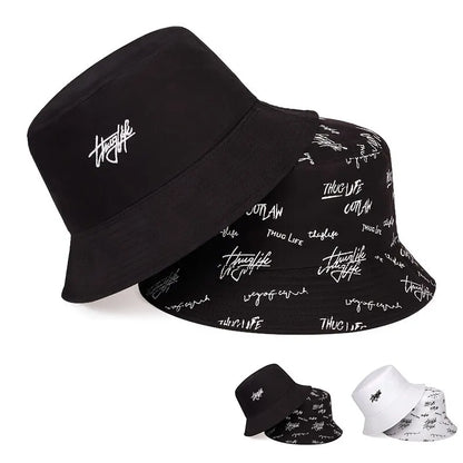 Unisex Letter Embroidery Printing Personality Bucket Hats Fishermen Caps Sunscreen Hat
