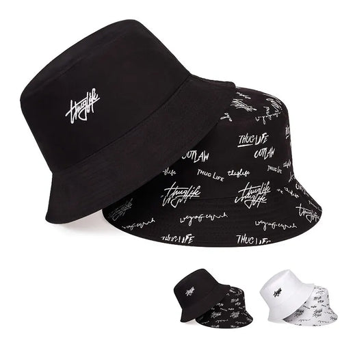 Unisex Letter Embroidery Printing Personality Bucket Hats Fishermen Caps Sunscreen Hat