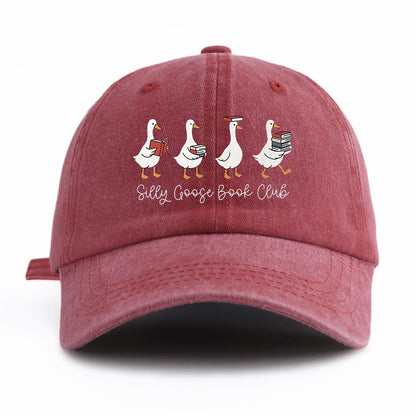SILLY GOOSE Print Washed Baseball Cap For Adults