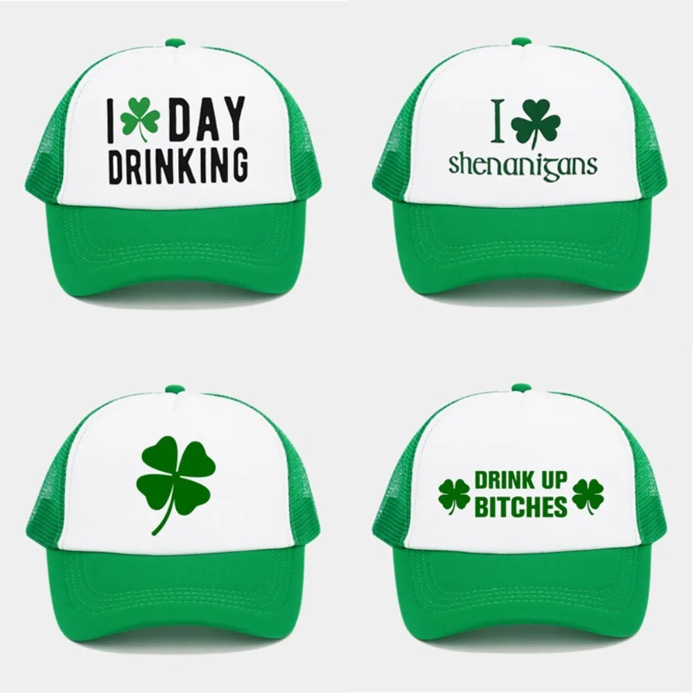 New Green Velvet Clover Shamrock Hat Breathable Sunshade Baseball Cap