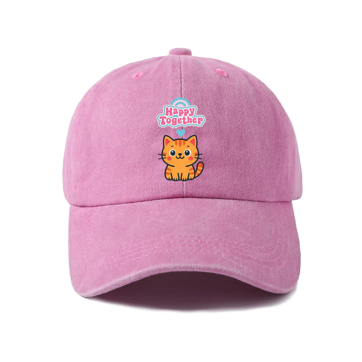 Happy Together Orange Cat Baseball Cap
