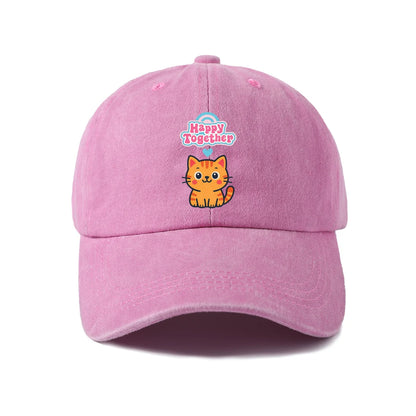 Happy Together Orange Cat Baseball Cap