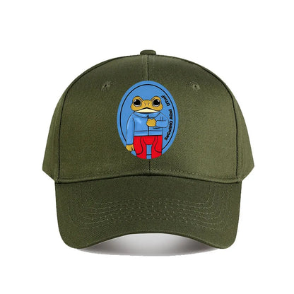 Oversized Brown Cartoon Frog Baseball Cap