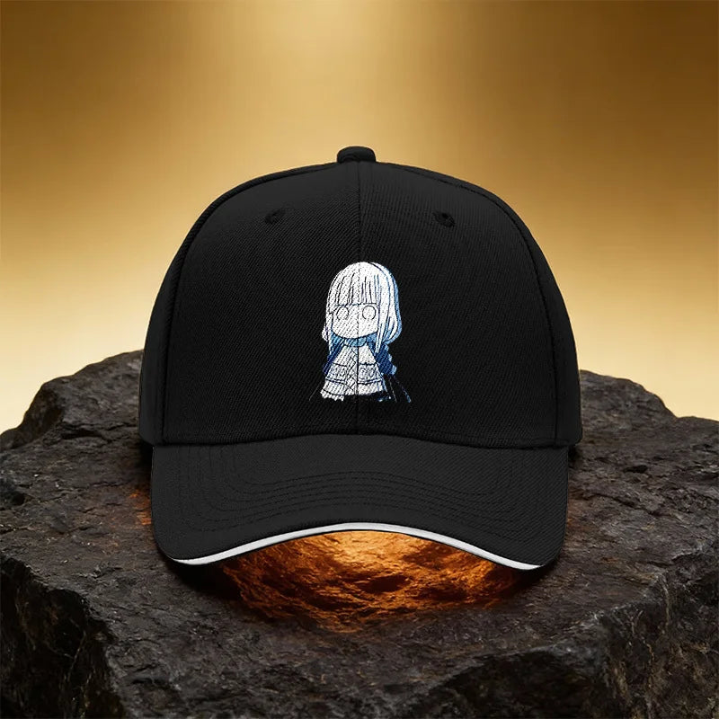 Stick Figure Girl Illustration Hat, Unisex Printed Baseball Cap