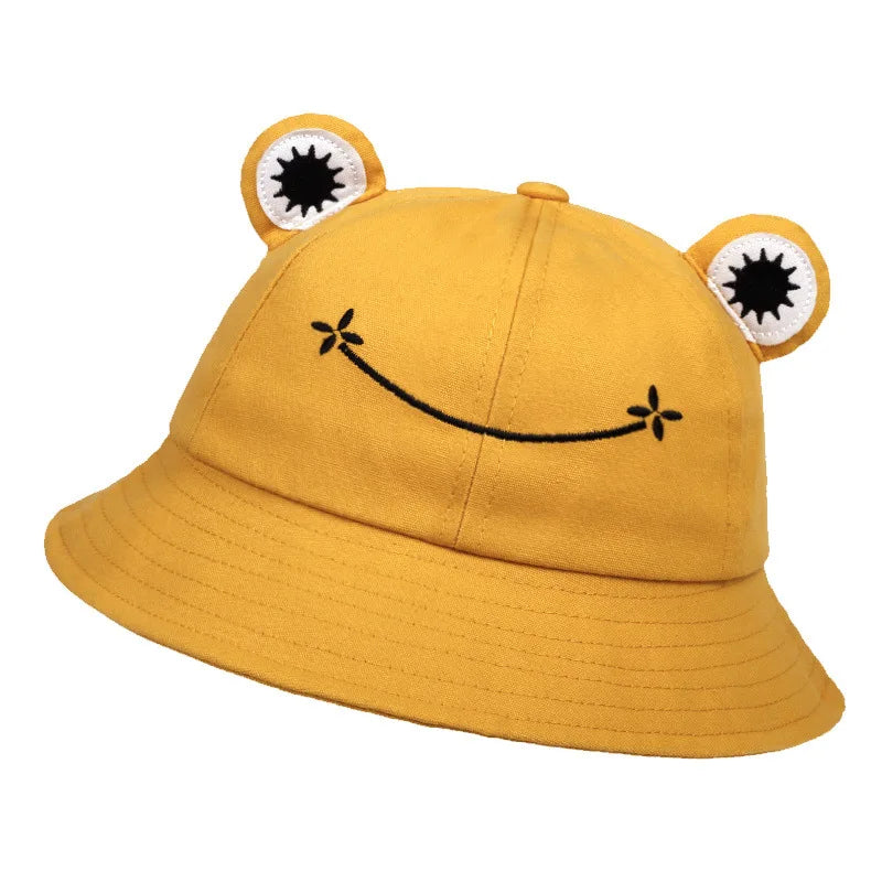 New Frog Shaped Parent Child Fisherman Hat Bucket Hat With Embroidery For Men Women