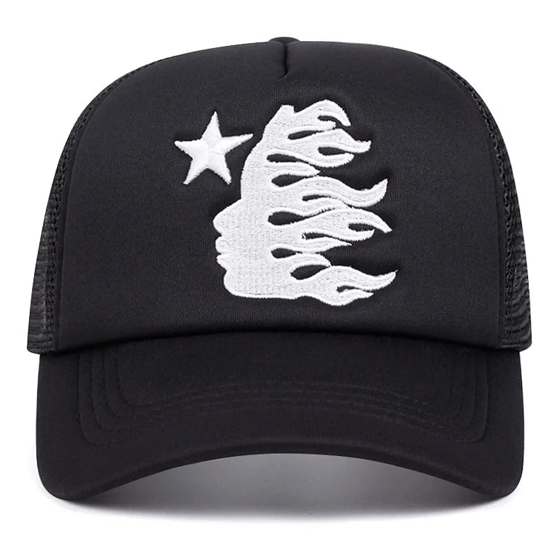 Summer Embroidered Side Face Pentagram Baseball Hats