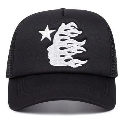 Summer Embroidered Side Face Pentagram Baseball Hats