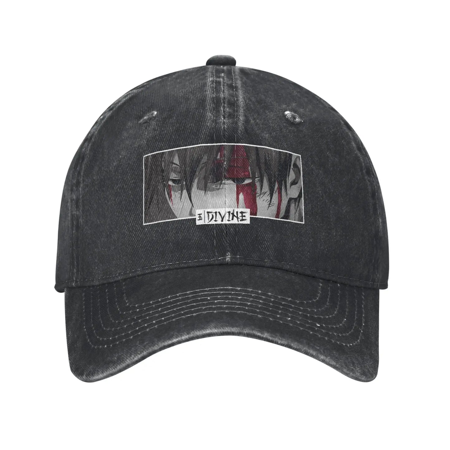 Divine Anime Eyes Monochrome Japanese Cozy Manga Fashion Baseball Cap