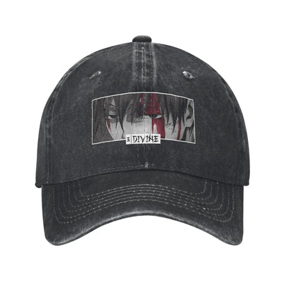 Divine Anime Eyes Monochrome Japanese Cozy Manga Fashion Baseball Cap